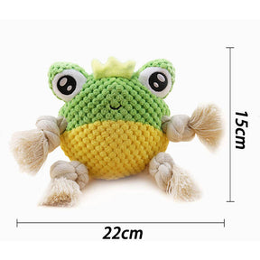 Dog Squeak Toy Partially Filled with The Chew Toy Suitable for Puppy and Medium Dogs-Frog