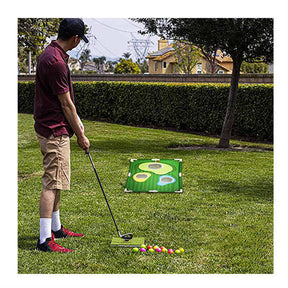 Backyard Golf Cornhole Game Including Board Straw Mat Ball Storage Bag for All Ages