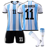 DI MARIA #11 Argentina Home Jersey 2022/23 Soccer Jersey Kit Football T-shirt Set For Adult Kids