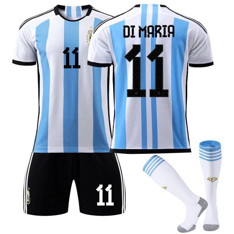 DI MARIA #11 Argentina Home Jersey 2022/23 Soccer Jersey Kit Football T-shirt Set For Adult Kids