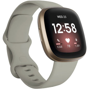 Soft Silicone Sport Replacement Strap For Fitbit Versa 3/Fitbit Sense Small Large-LightGray