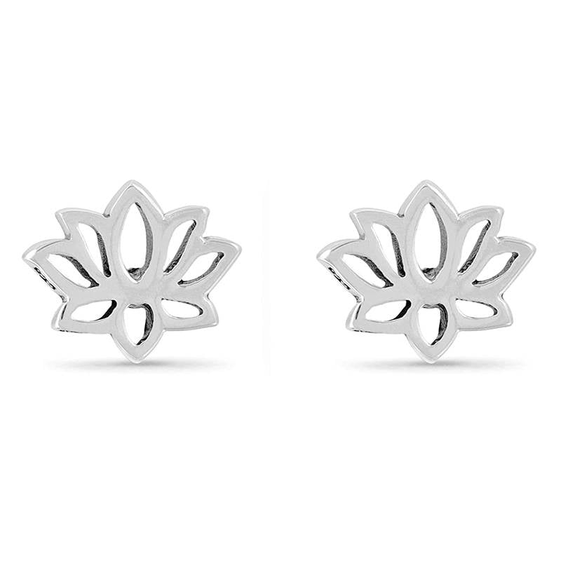 Lotus Blossom Flower Studs Earrings for Women