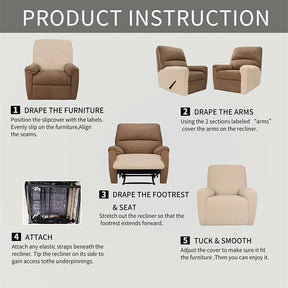 Recliner Stretch Sofa Slipcover Sofa Cover 4-Pieces Furniture Protector Couch Soft-New Navy