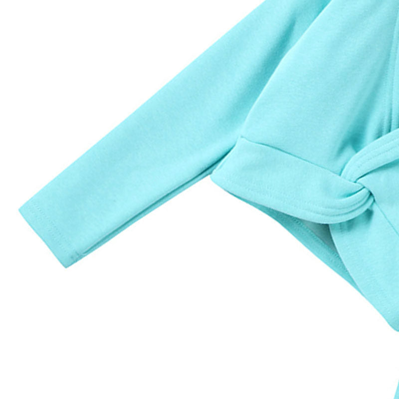 Kids Long Sleeve Wrap Tops Leotards for Girls Dance Ballet Cardigan Bolero-Green