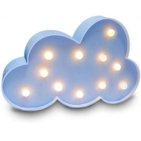 3D Cloud Light Marquee Logo Night Light Battery Powered Party Birthday Decorations -Blue