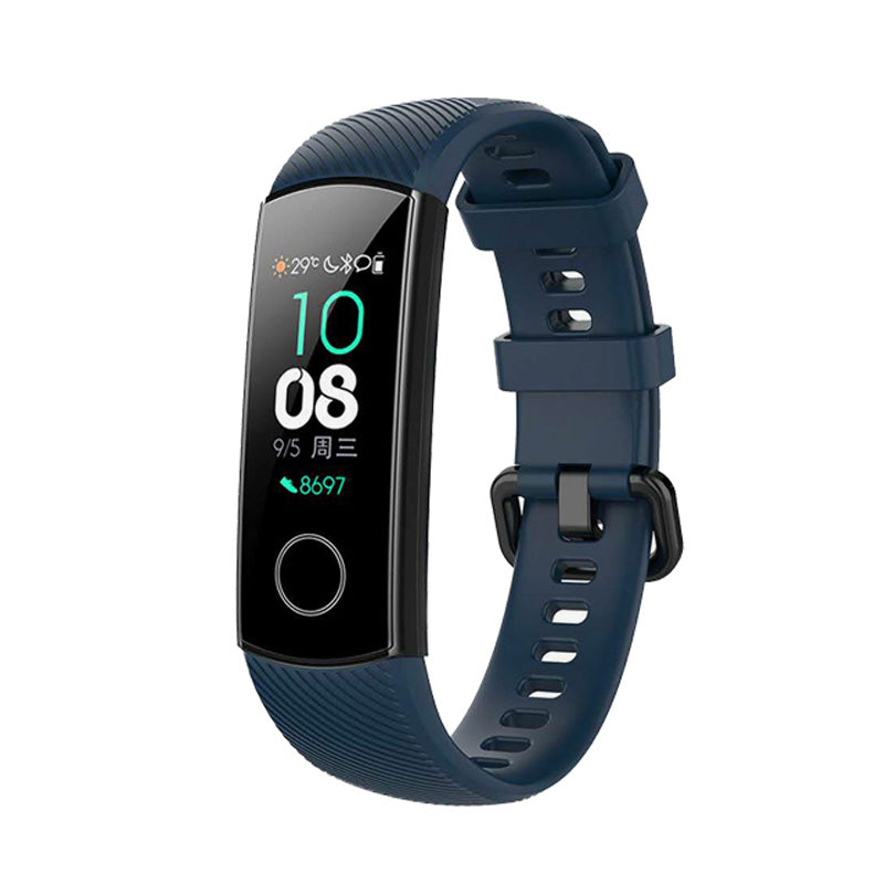 HWRY Silicone Watch Band Quick Release Strap Replacement Wristband For Huawei Band 4/5 And Honor Band 4/5 For Women-Midnight Blue