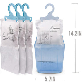 Pack of 12 Moisture Absorber Hanging Bags with Plastic Case Hook Humidity Packs