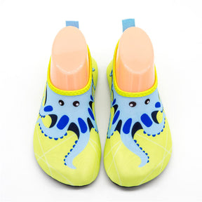 Kids Swim Water Shoes Quick Dry Non-Slip Barefoot Sports Shoes for Boys Girls-Yellow