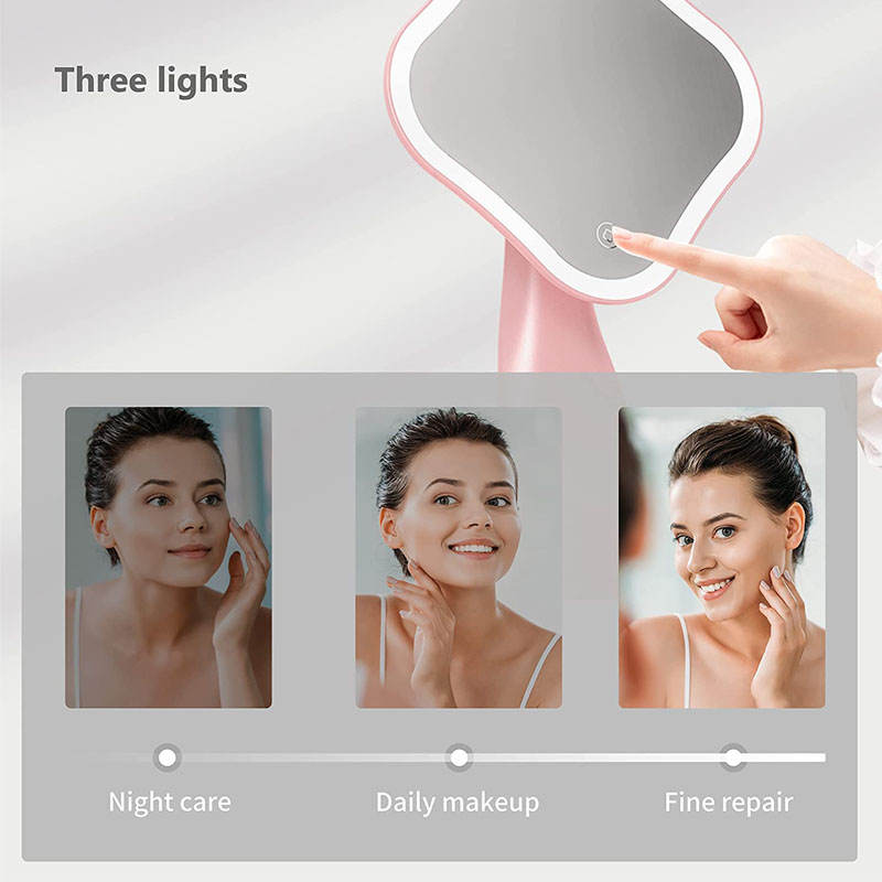 Portable LED Lighted Makeup Mirror-Pink