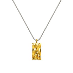 Sunlight Embossed Square Pendant Necklace for Men and Women