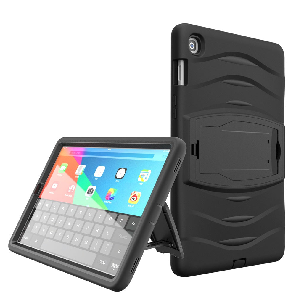 Shock Wave Kickstand Case Anti-Fall Protection For Samsung Tab S5E 10.5 T720/T725(2019)-Black