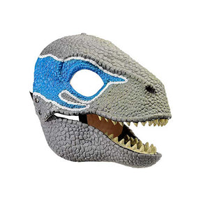 Movable Jaws Dinosaur Mask Kids Costume Party Gifts-Gray Blue