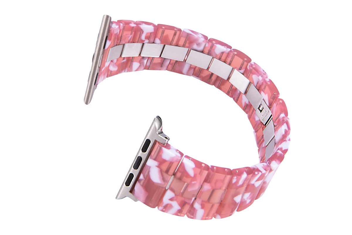 Stainless Steel & Resin Quick Release Strap Wristband for Apple iwatch - Color 01