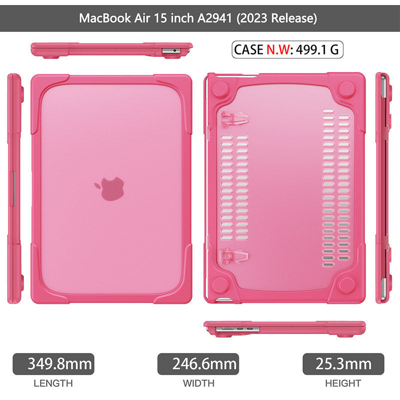 Anti Fall Case Breathable Compatible with Macbook Air 15 2023 A2941-Rose