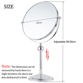 8in Liftable Standing Makeup Mirror Dual-Sided Magnifying-Silver