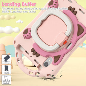 CatB Silicone Case For iPad Mini 6 Shockproof Shoulder Strap Handle Stand-Pink