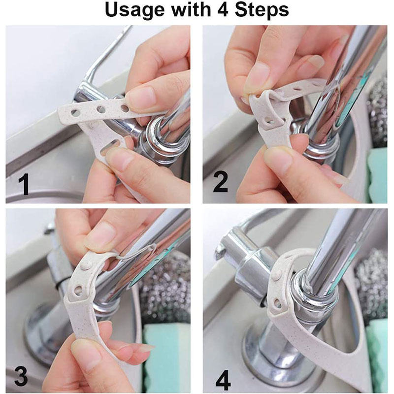 2 Pcs Kitchen Sink Sponge Holder Hanging Ajustable Faucet Caddy-Blue Beige
