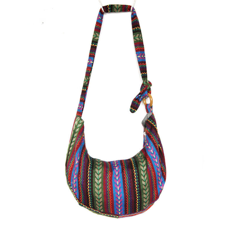 Womens Sling Crossbody Bag Ethnic Print Shoulder Bag with Adjustable Strap-L