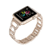 Stylish Diamond Metal Watch Band For Apple Watch SE/6/5/4/3/2/1(Vintage Gold)