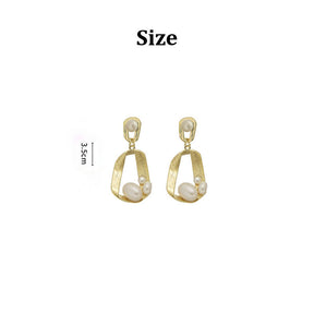 Irregular Inlaid Pearl Personality Earrings for Women