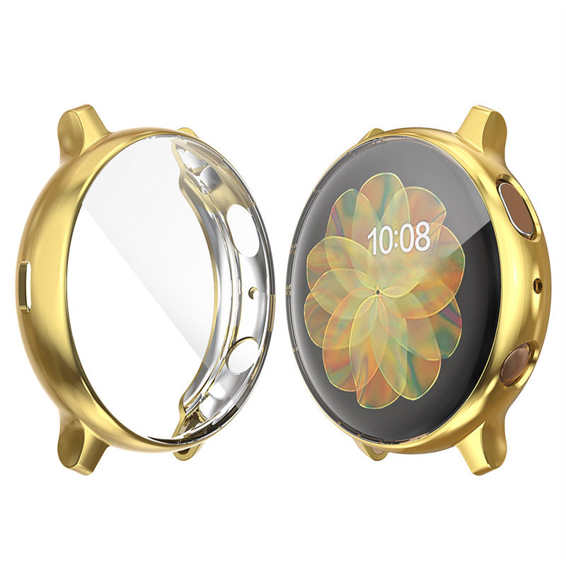 Full Coverage TPU Screen Protective Cover For Samsung Galaxy Watch Active 2 40 44mm-Gold