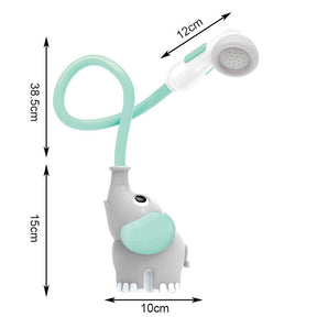 Baby Bath Shower Head Elephant Water Pump with Trunk Spout Rinser for 0-5 Years-Turquoise