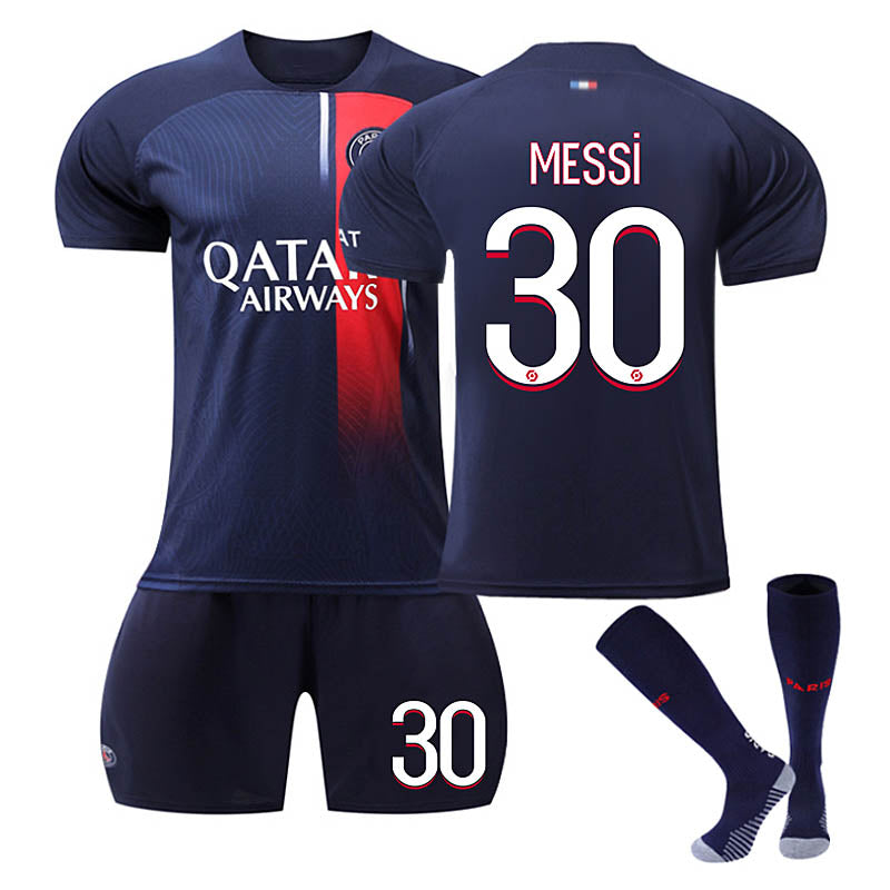 Paris Home Jersey MESSI #30 Soccer Jersey Kids Adult 3-Pieces Jersey Kits