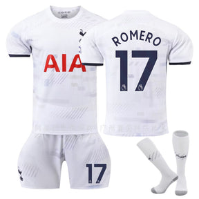 Spurs Home Jersey ROMERO #17 Soccer Jersey Kids Adult 3-Pieces Jersey Kits-White