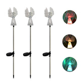 3Pcs Solar LED Outdoor Christmas Decor Lights Memorial Angel Garden Landscape Path Lights