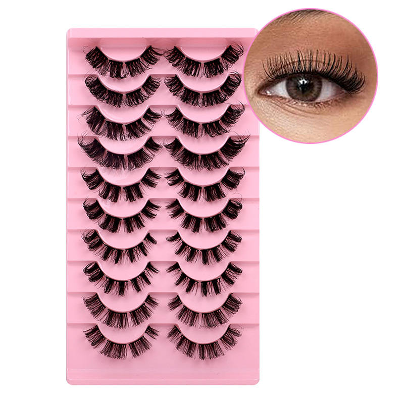 Russian Strip Lashes Reusable False Eyelashes Natural D Curl-MIX