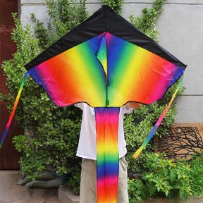 Beginner Rainbow Kite with String Handle for Adults Kids Outdoor Games