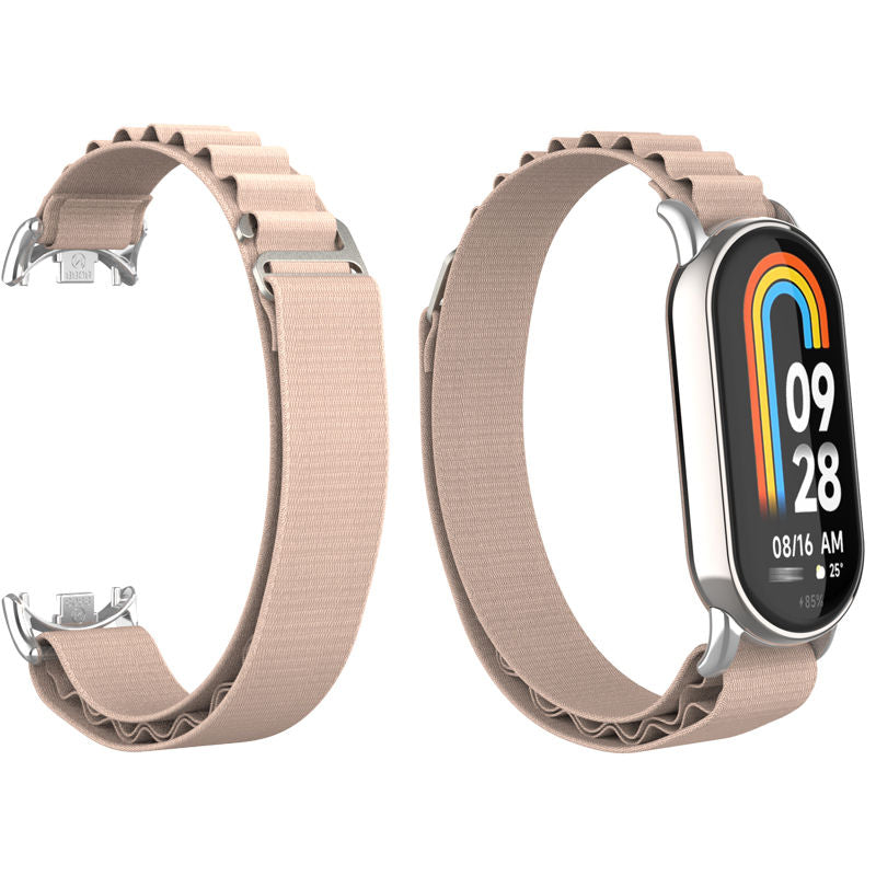 Nylon Sports Strap with Adjustable Metal G-hook for Mi 8 Watch-Apricot A