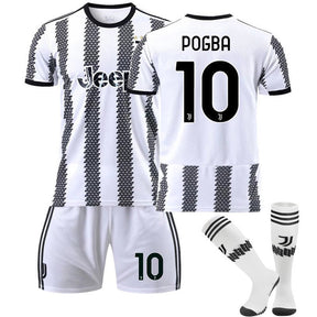 Juventus Home Jersey 2022-23 POGBA #10 Soccer Jersey Kids Adult 3-Pieces Jersey Kits