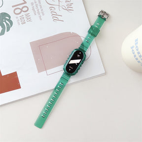 Glacier Bands with Bumper Case Jelly Transparent for Mi 8-Green