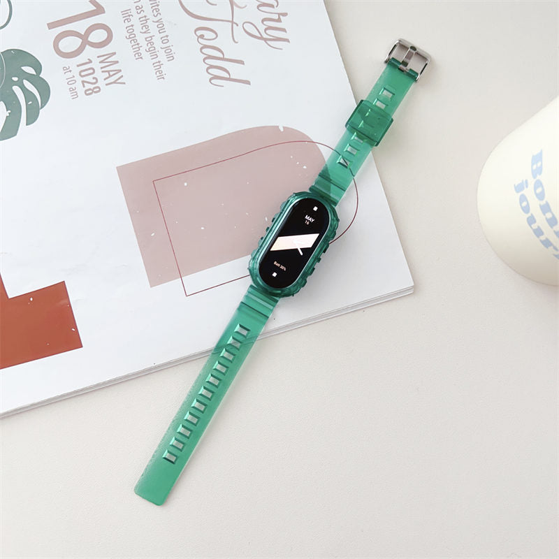 Glacier Bands with Bumper Case Jelly Transparent for Mi 8-Green