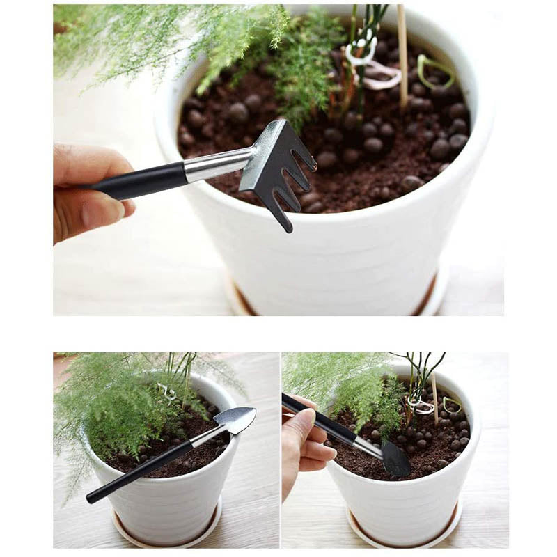 15 Pieces Mini Garden Hand Transplanting Succulent Tools Miniature Planting Set -Black