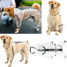 Pet Raincoat Hooded Waterproof with Reflective Stripe for Small Large Dog