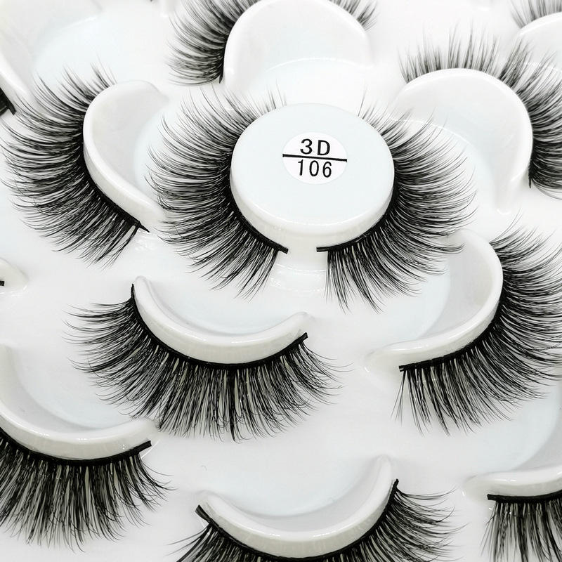 10 Pairs 3D False Eyelashes Reusable Wispy Cat Eye Natural Look Lashes-106