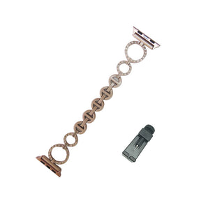 O Shape Watch Band Business Stainless Steel Wristbands for Apple IWatch Series SE/1/2/3/4/5/6 For Women-Rose Pink