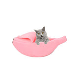 Cute Banana Cat Bed House Soft Pet Supplies-Pink