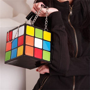 Womens Cute Cube Shape Handbag Magic Shoulder Bag