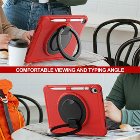 Tablet Case For iPad 10th Full Body Protection with 360¡ã Stand Portable-Red