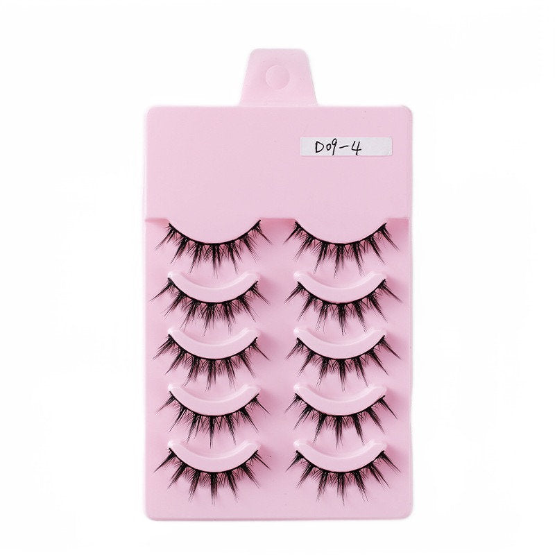 5 Pairs False Eyelashes Natural Curly 3D Lashes Set for Daily-d09-4