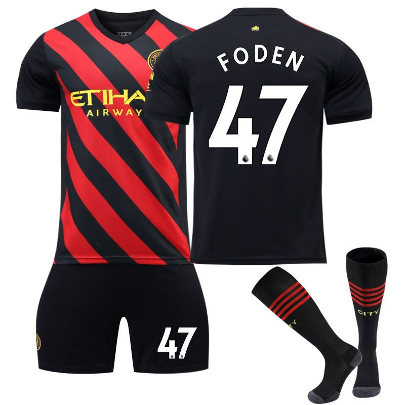 FODEN #47 Manchester Away Jersey 2022/23 Soccer Jersey Kit Football T-shirt Set For Adult Kids