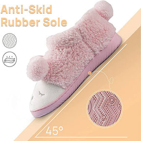 Warm Indoor Slippers for Women Fleece Winter Boots-Pink