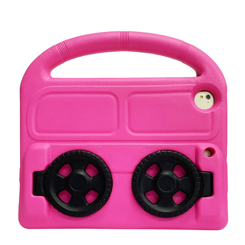 Wheel iPad Case For iPad 9.7inch Air1/2 Pro9.7 Shockproof Stand Cover With Handle Stand-Rose