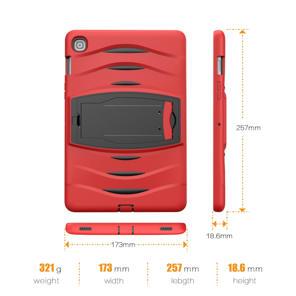 Shock Wave Kickstand Case Anti-Fall Protection For Samsung Tab S5E 10.5 T720/T725(2019)-Red