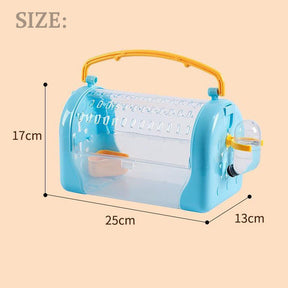 Portable Carrier Hamster Case Cage with Strap and Water Bottle-BeltPink