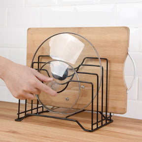 Simple Houseware Kitchen Pot Lid Rack Holder Organizer Black