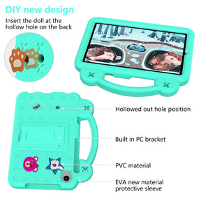 Strawberry Tablet Case with Shoulder Strap Stand for Samsung Galaxy Tab A 8.4 inch 2020-MintGreen